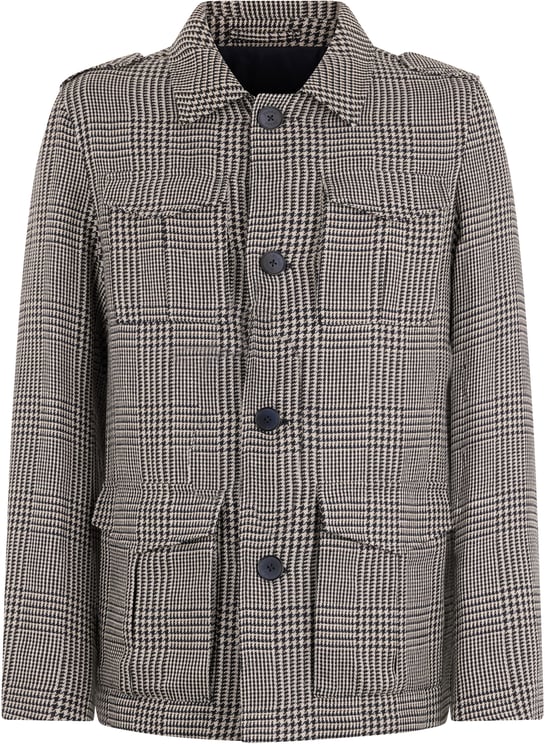 Herno Elegant checked jacket with classic collar