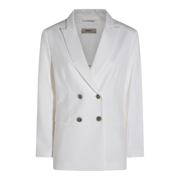 Herno White Jacket with Classic Collar