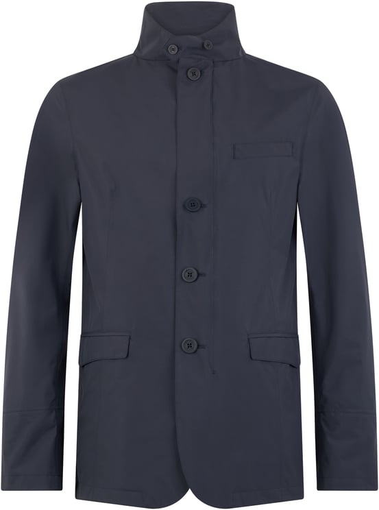 Herno Elegant dark blue jacket, modern style.
