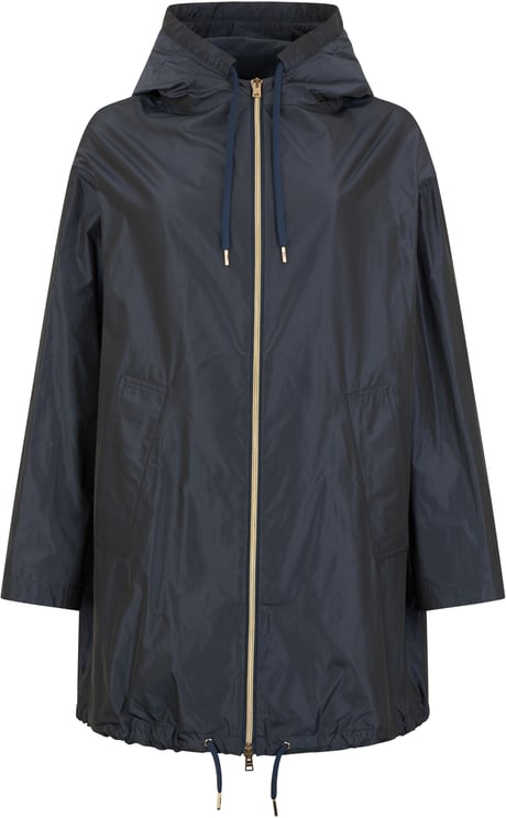 Herno Dark Blue Waterproof Jacket with Hood
