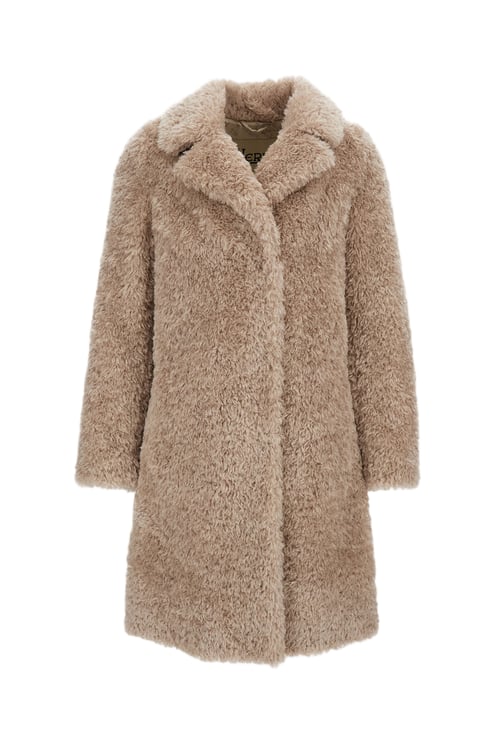 Herno Beige Faux Fur Lapels Coat