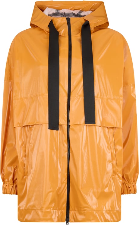 Herno Orange waterproof jacket with hood and pockets