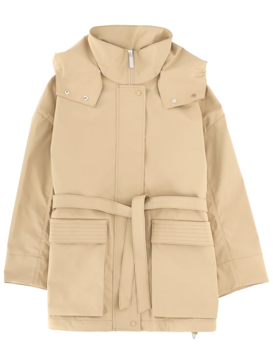 Herno Black Polyester 2layer Metallic Parka