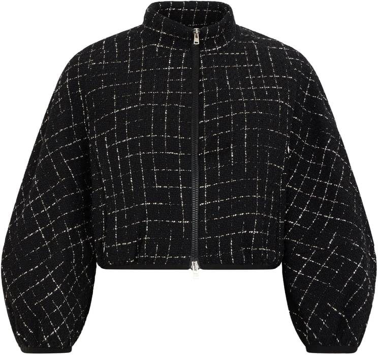 Herno Black bomber with puff sleeves