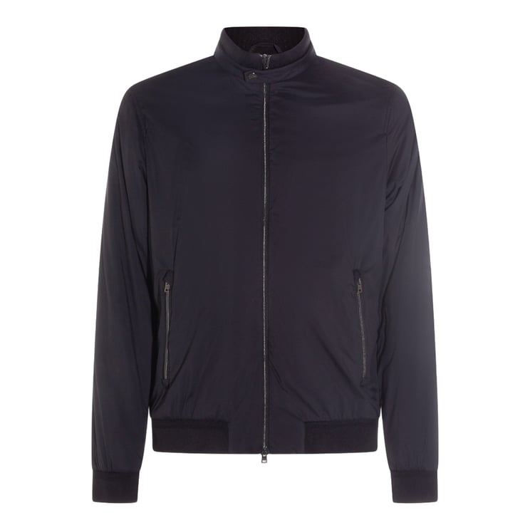 Herno Structured Black Jacket With Minimalist Design