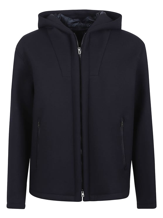 Herno Water-Repellent Viscose Jersey Hooded Jacket