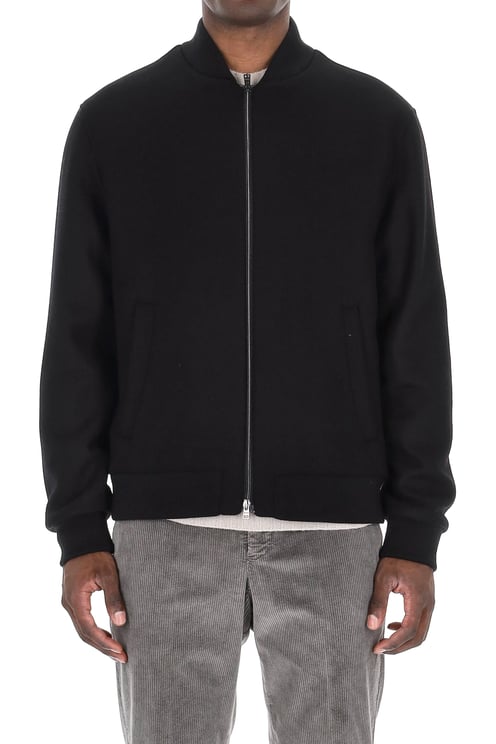 Herno Diagonal Wool Baseball Collar Bomber Jacket