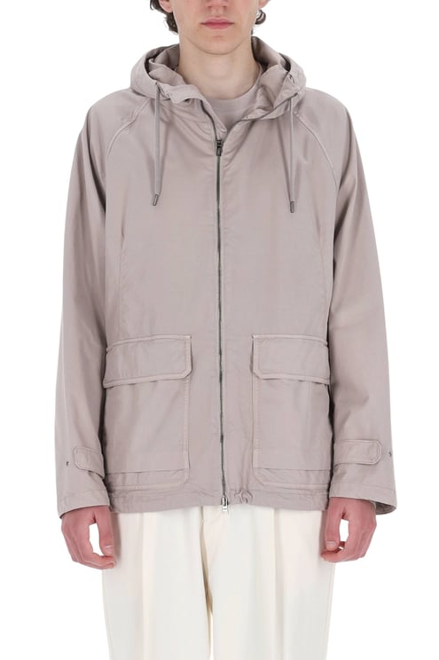 Herno Technical Cotton Gabardine Hooded Jacket