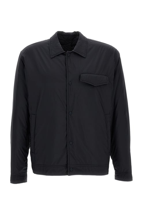 Herno Boxy-Cut Lightweight Overshirt Jacket with Structured Pockets
