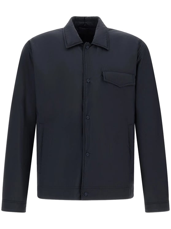 Herno Black Structured Minimalist Tailored Cotton Jacket