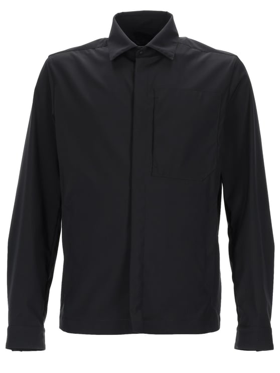 Herno Wool-Blend Minimalist Single Pocket Casual Shirt