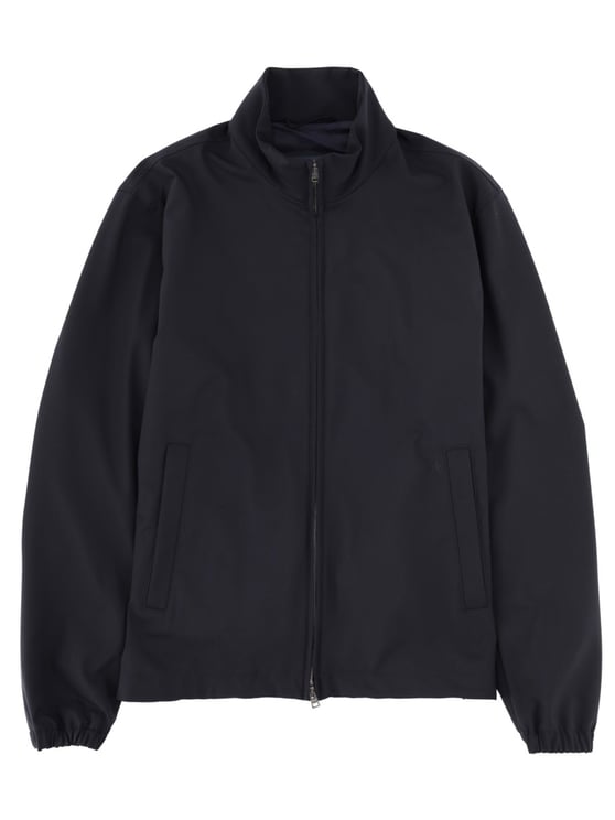 Herno Neutrals Minimalist Stand Collar Sports Jacket