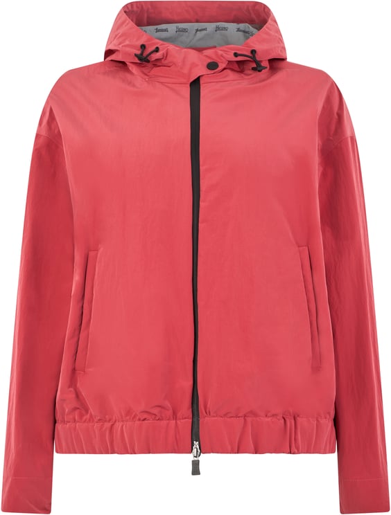 Herno Light red jacket with hood and zipper