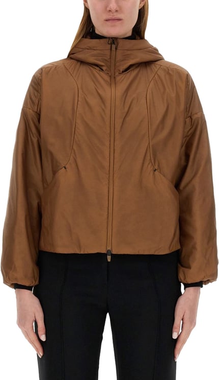 Herno Cropped Brown Nylon Jacket