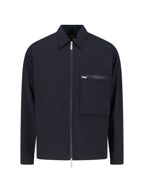 Herno Classic Zip-Front Black Jacket with Minimalist Design