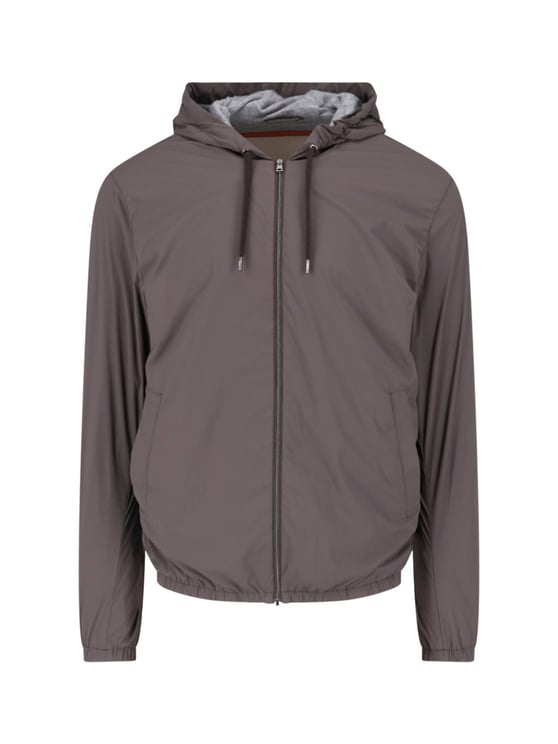 Herno Technical Fabric Hooded Jacket With Adjustable Drawstrings