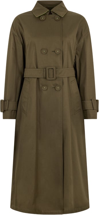 Herno Elegant long coat in soft khaki green