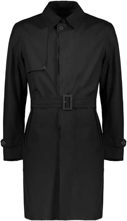 Herno Elegant black trench coat with adjustable belt
