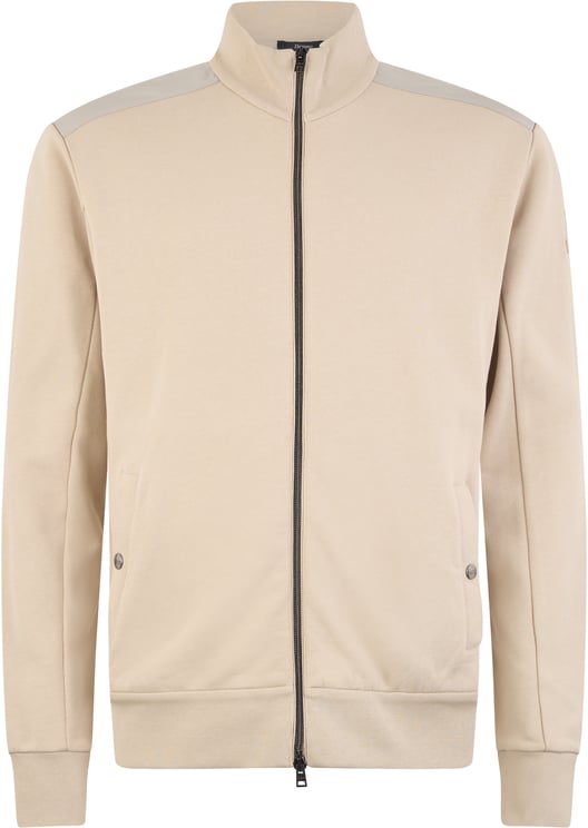Herno Beige hoodie with zipper, modern and versatile style