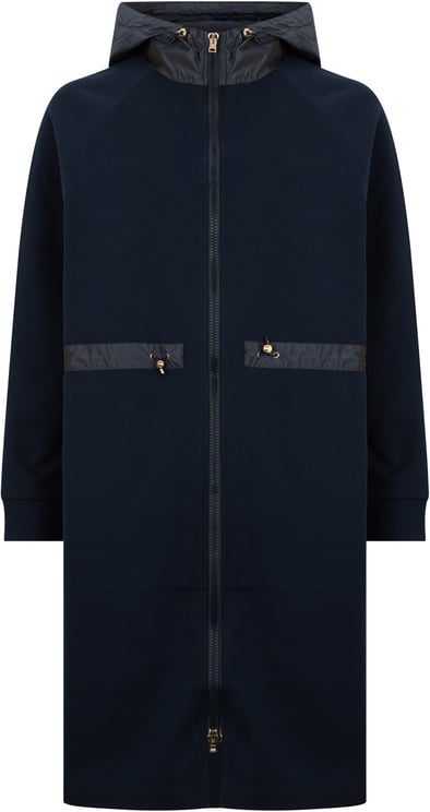 Herno Long dark blue jacket with hood