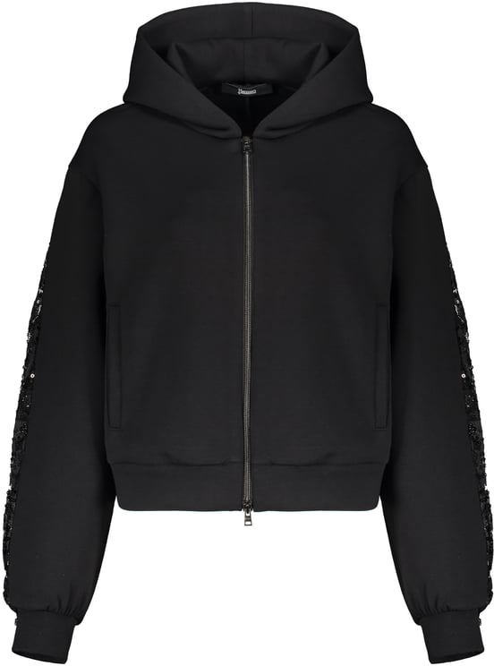 Herno Black hoodie with zipper