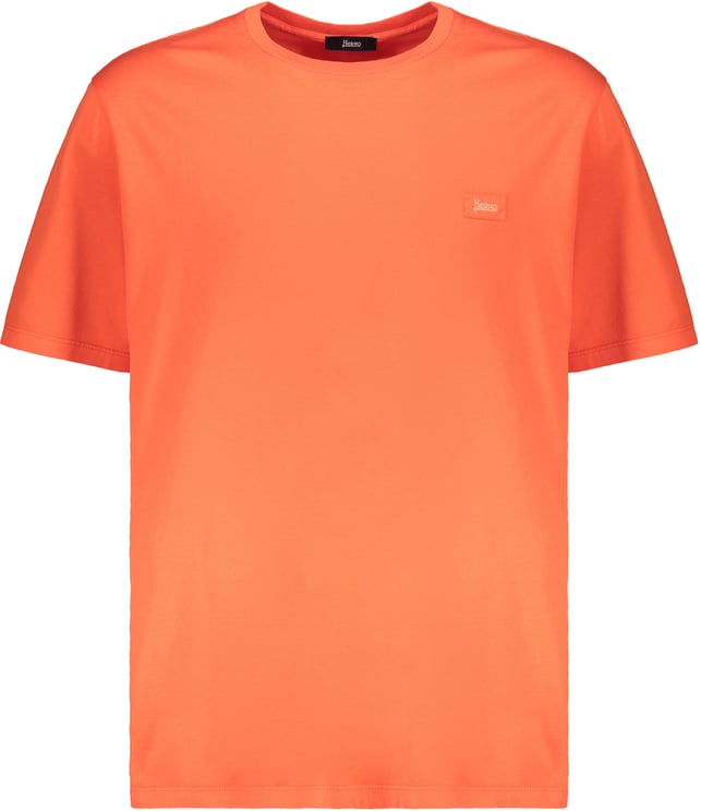 Herno Orange cotton t-shirt, versatile
