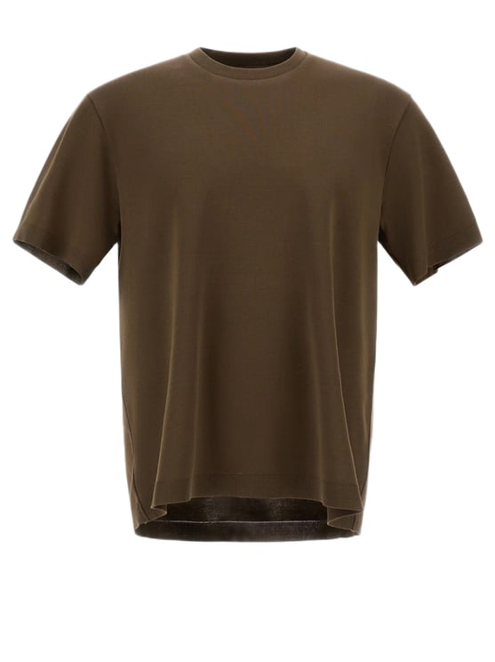 Herno Double-Layered Piqué Cotton T-Shirt With Ribbed Detailing