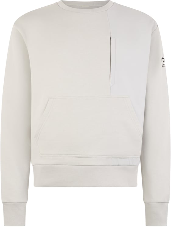 Herno White minimal sweatshirt with functional pocket