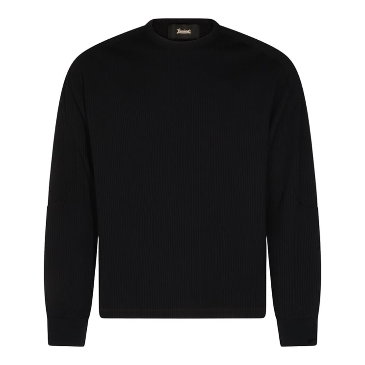 Herno Ribbed Crew Neck Sweater With Relaxed Fit