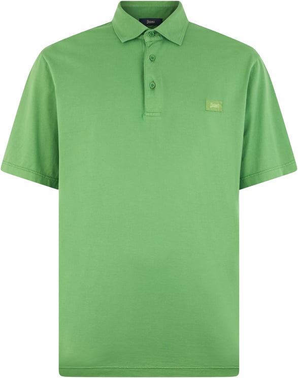 Herno Green polo shirt with short sleeves and a casual and versatile design