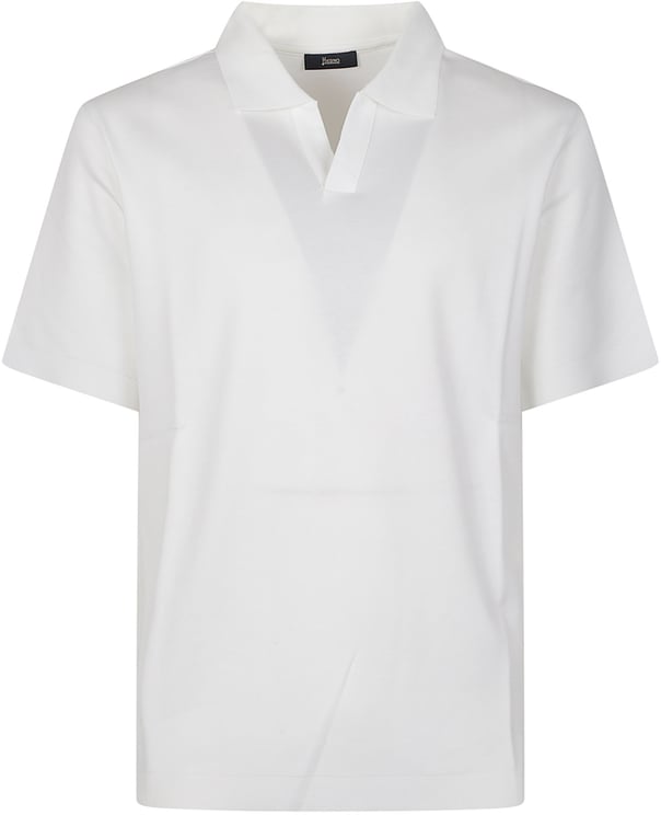 Herno Short Sleeve Polo Shirt White
