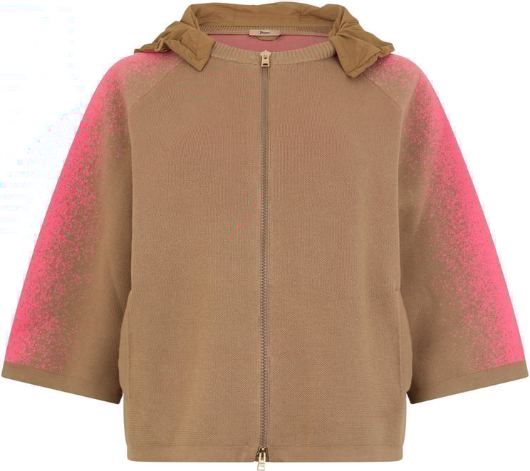 Herno Soft cardigan with hood and zip