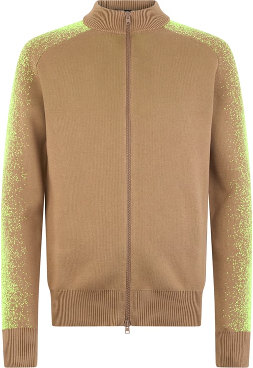 Herno Beige cardigan with zip, minimalist and versatile
