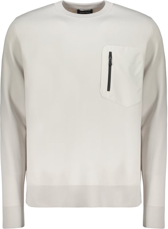 Herno Minimalist sweater with pocket and round neck