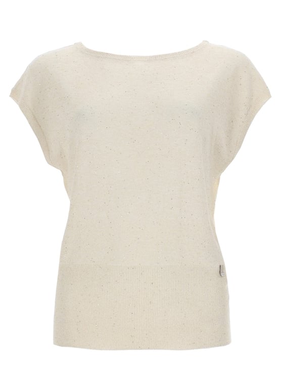Herno Loose-Fitting Speckled Wide Neckline T-Shirt