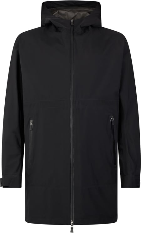 Herno Black parka with hood