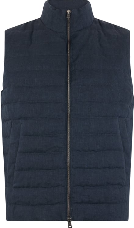 Herno Dark blue padded gilet with zip