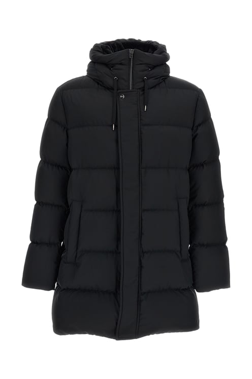 Herno Quilted Hooded Down Jacket With Removable Faux Fur Collar