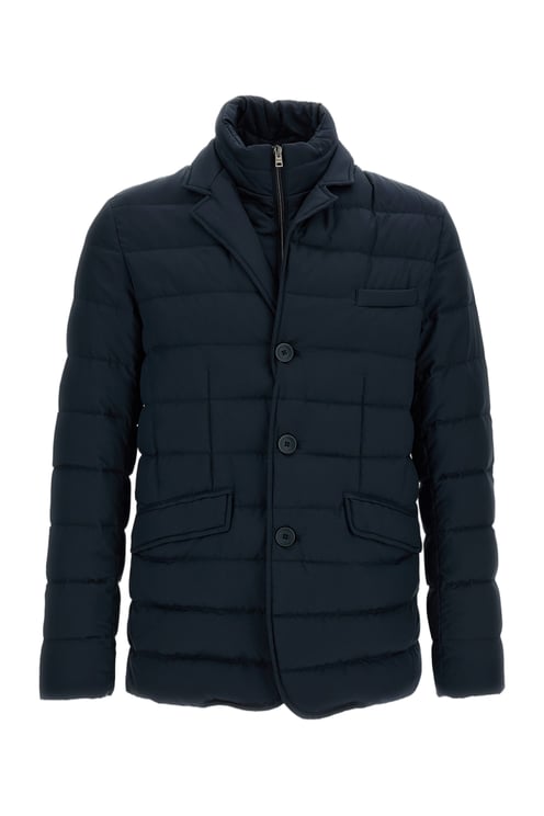 Herno Blue Arendelle Technical Fabric Quilted Jacket