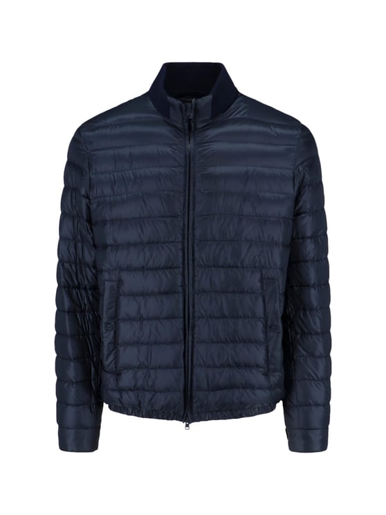 Herno Tailored Black Casual Jacket With High Collar And Seam Detailing