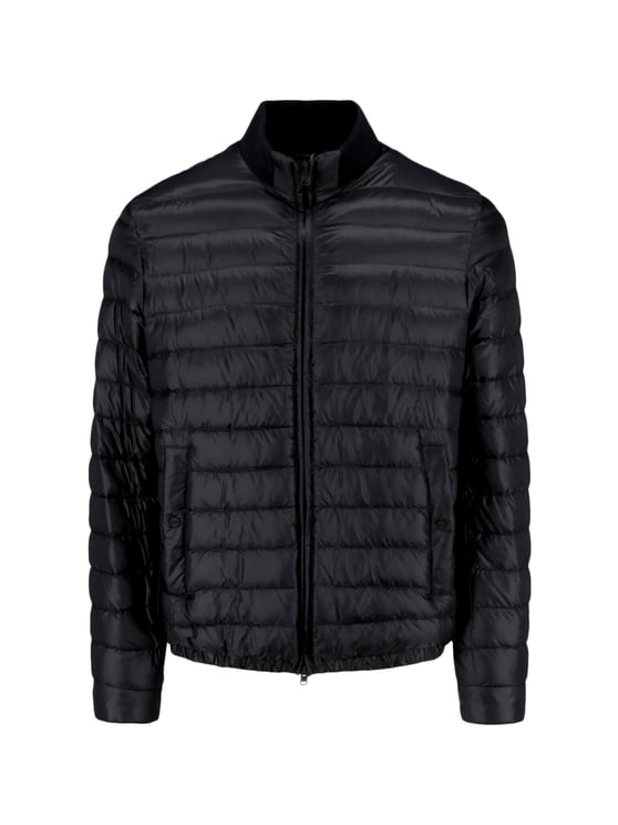 Herno Fitted Jacket With High Collar And Side Pockets