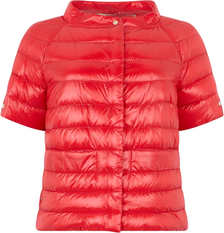 Herno Padded jacket with short sleeves in a vibrant red color