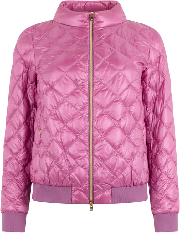 Herno Pink padded jacket with diamond pattern