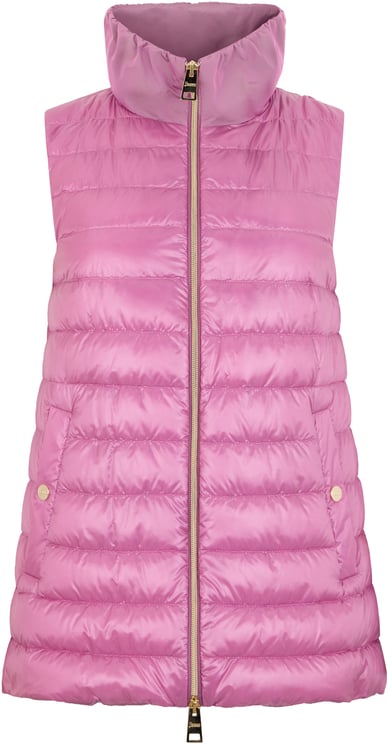 Herno Light pink quilted vest with zipper