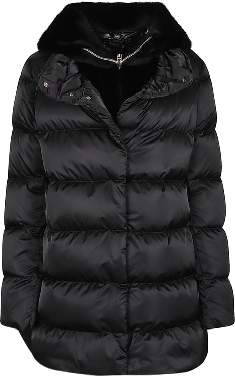 Herno A-sape Faux Fur Down Jacket Black