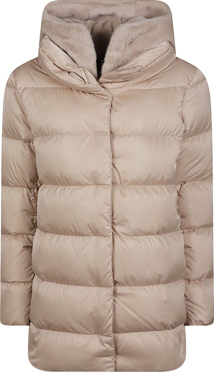 Herno A-sape Faux Fur Down Jacket Nude