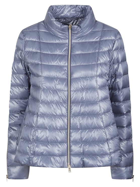 Herno Light Blue High Collar Nylon Down Jacket