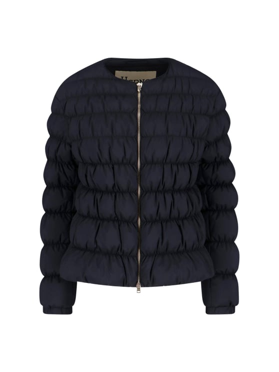 Herno Tailored Black Jacket With High Collar And Smooth Texture