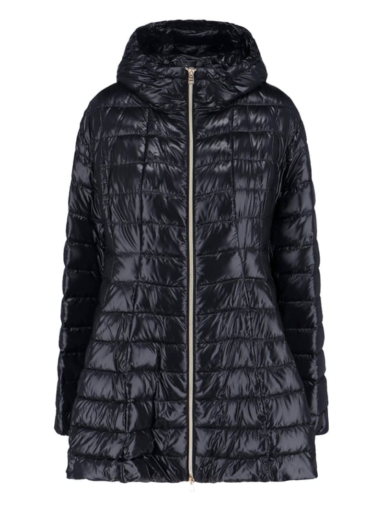Herno Sleek Black Jacket With High Collar And Zip Closure