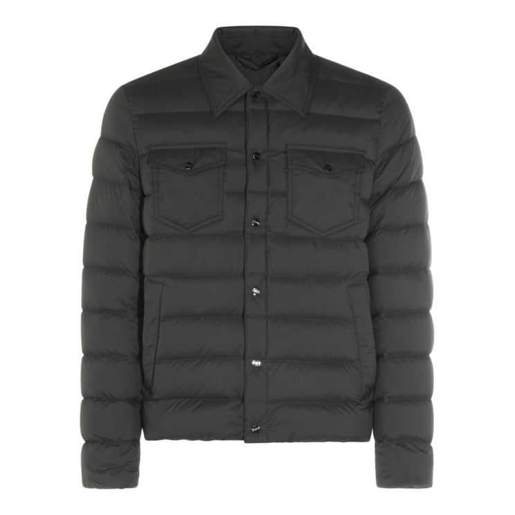 Herno Minimalist Black Puffer Jacket With Quilted Padding